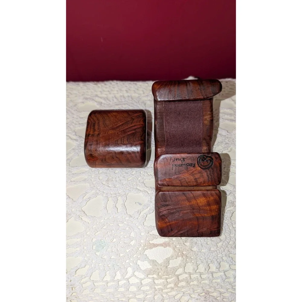 Vintage Fred Marilyn Buss Redwood Burl Puzzle Box MCM Organic Sculptural Jewelry